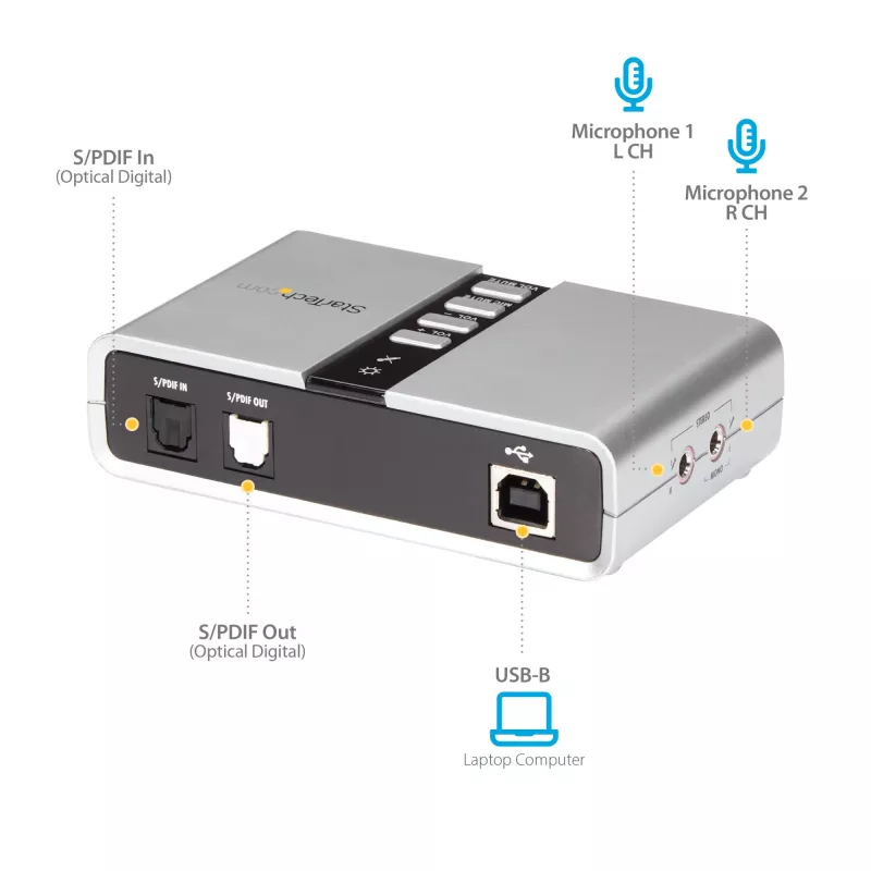StarTech.com 7.1 USB garso adapteris išorinė garso plokštė su SPDIF skaitmeniniu garsu