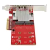 StarTech.com Dviejų M.2 PCIe SSD adapterio plokštė - x8 / x16 Dviejų NVMe arba AHCI M.2 SSD į PCI Express 3.0 - M.2 NGFF PCIe (M-Key) Suderinama - Palaiko 2242, 2260, 2280 - JBOD - Mac ir PC