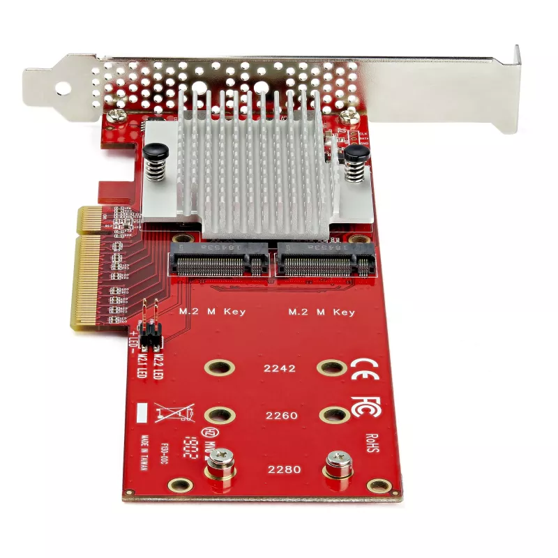 StarTech.com Dviejų M.2 PCIe SSD adapterio plokštė - x8 / x16 Dviejų NVMe arba AHCI M.2 SSD į PCI Express 3.0 - M.2 NGFF PCIe (M-Key) Suderinama - Palaiko 2242, 2260, 2280 - JBOD - Mac ir PC