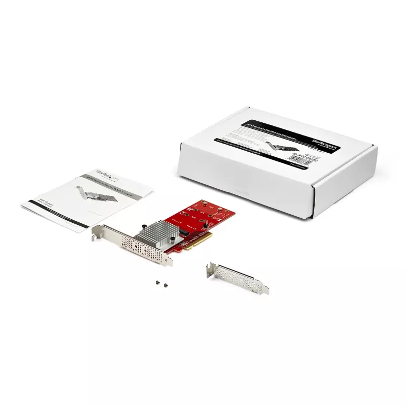 StarTech.com Dviejų M.2 PCIe SSD adapterio plokštė - x8 / x16 Dviejų NVMe arba AHCI M.2 SSD į PCI Express 3.0 - M.2 NGFF PCIe (M-Key) Suderinama - Palaiko 2242, 2260, 2280 - JBOD - Mac ir PC
