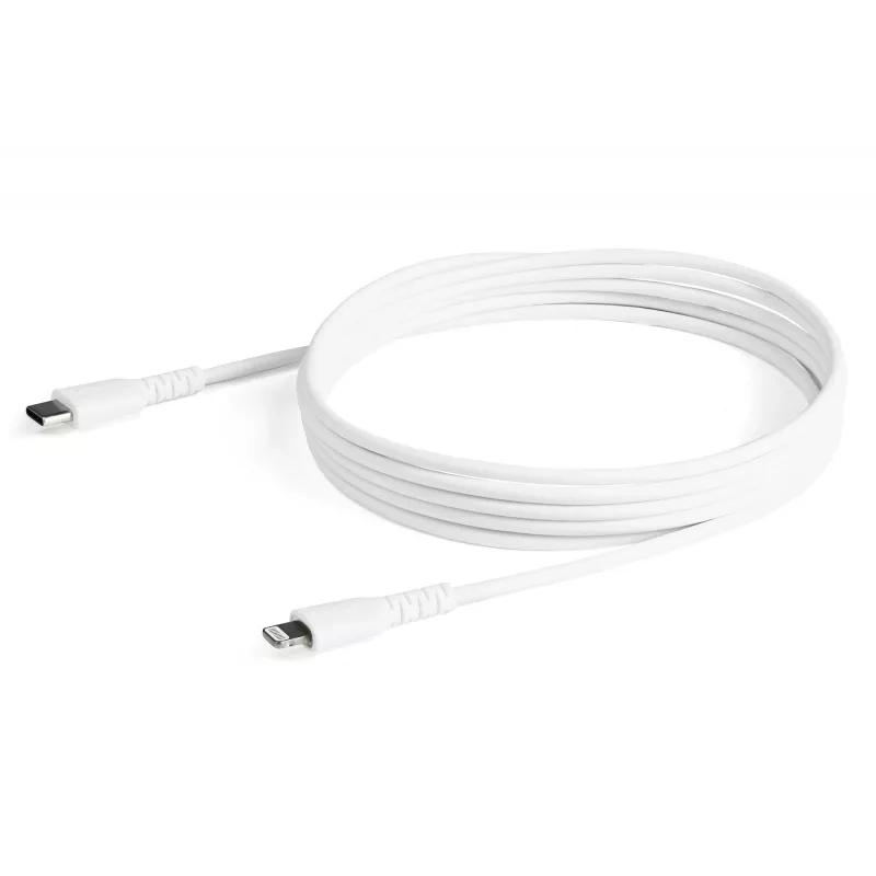 StarTech.com 6 pėdų (2 m) patvarus baltas USB-C į Lightning laidas – tvirtas aramidinio pluošto USB Type C į Lightning įkrovimo / sinchronizavimo maitinimo kabelis – Apple MFi sertifikuotas iPad / iPhone 12