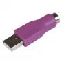 StarTech.com pakaitinis PS/2 klaviatūros į USB adapteris – K/M, USB A, PS/2, violetinis