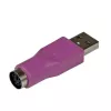 StarTech.com pakaitinis PS/2 klaviatūros į USB adapteris – K/M, USB A, PS/2, violetinis