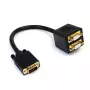 StarTech.com 30 cm VGA į 2x VGA vaizdo skirstytuvo laidas – V/K, 0,3 m, VGA (D-Sub), 2 x VGA (D-Sub), Kištukas, Lizdas, Juodas