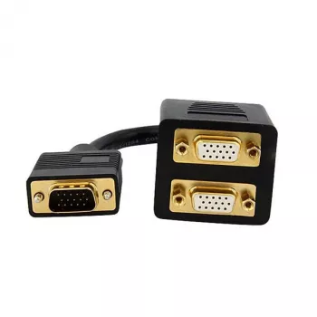 StarTech.com 30 cm VGA į 2x VGA vaizdo skirstytuvo laidas – V/K, 0,3 m, VGA (D-Sub), 2 x VGA (D-Sub), Kištukas, Lizdas, Juodas