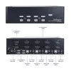 StarTech.com 4 prievadų dvigubas DisplayPort KVM jungiklis - 4K 60Hz, 3840 x 2160 pikselių, 4K Ultra HD, montavimas į stovą, 18 W, 2U, juodas