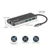 StarTech.com USB C daugiafunkcis adapteris - USB-C kelioninis dokas su 4K HDMI, 3x USB 3.0 šakotuvas, SD/SDHC, GbE, 60W PD 3.0 pralaidumas - USB Type-C/Thunderbolt 3 - pakeičia DKT30CSDHPD