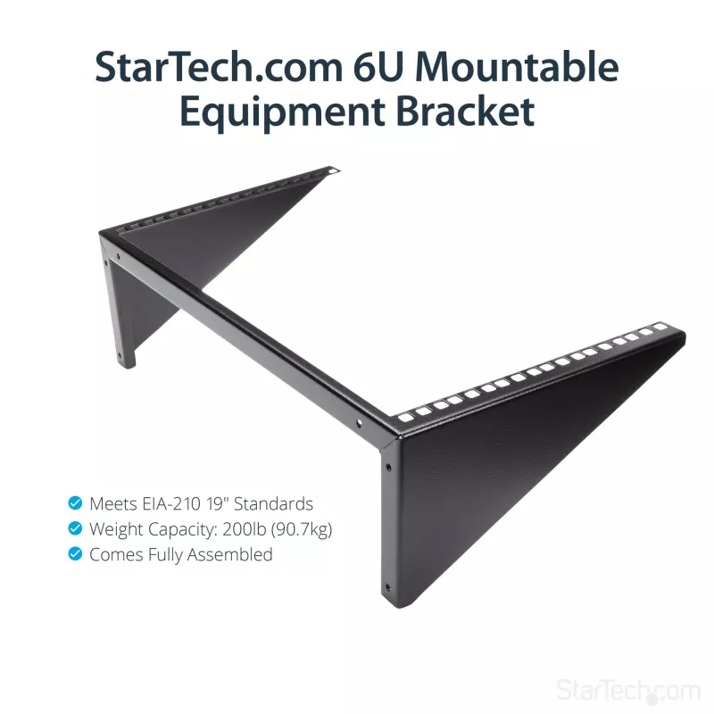 StarTech.com Vertikalus prie sienos tvirtinamas serverių stovas – tvirtas plienas – 6U
