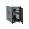 StarTech.com 4-Post 18U serverių spinta, užrakinama 19 inch duomenų spinta kompiuterių / AV / IT įrangai, biuro / namų tinklo spinta su ratukais ir reguliuojamais montavimo bėgiais