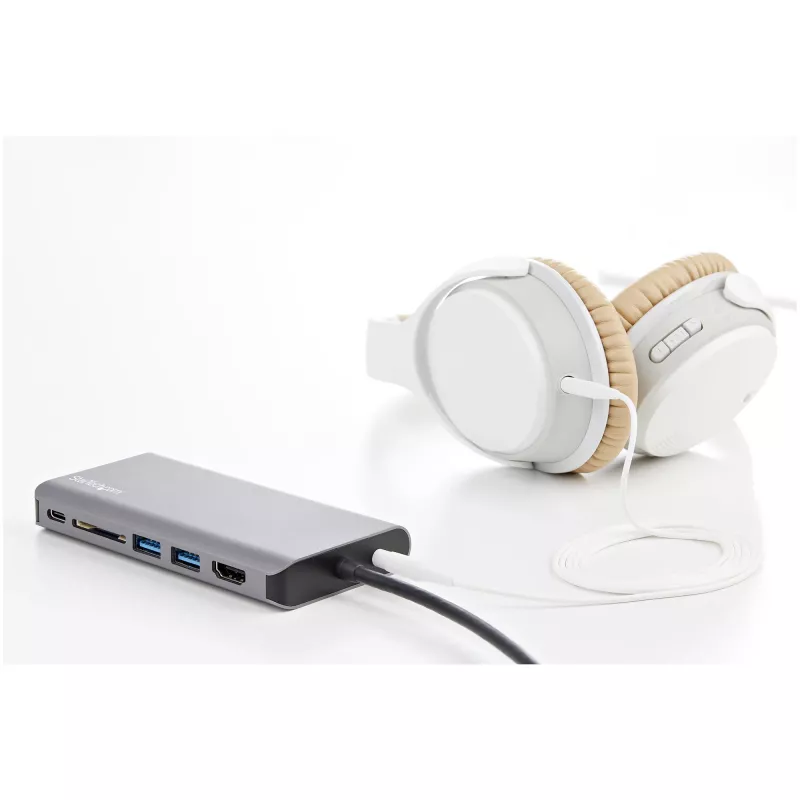 StarTech.com USB-C universali kelionių dokas su HDMI/VGA, 3x USB 3.0, SD, GbE, garsu ir 100 W PD – nešiojamai darbo vietai nešiojamiesiems kompiuteriams ir planšetiniams kompiuteriams