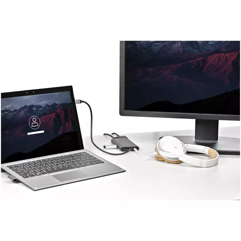 StarTech.com USB-C universali kelionių dokas su HDMI/VGA, 3x USB 3.0, SD, GbE, garsu ir 100 W PD – nešiojamai darbo vietai nešiojamiesiems kompiuteriams ir planšetiniams kompiuteriams