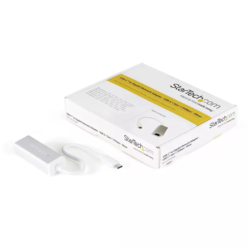 StarTech.com USB-C į Gigabit tinklo adapteris – sidabrinis, laidinis, USB, Ethernet, 5000 Mbit/s, sidabrinis