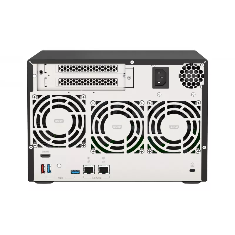 QNAP TVS-675 NAS bokštas ZhaoXin KaiXian KX-6000 KX-U6580 8 GB DDR4 0 TB QuTS hero Juoda