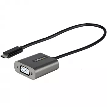 StarTech.com USB-C į VGA adapteris - 1080p USB Type-C į VGA adapterio dongle - USB-C (DP Alt Mode) į VGA monitoriaus/ekrano vaizdo keitiklis - Thunderbolt 3 suderinamas - 12 colių ilgio pritvirtintas laidas - Atnaujinta CDP2VGA versija