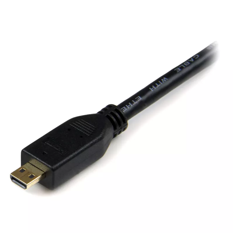 StarTech.com 50 cm Micro HDMI į HDMI kabelis su Ethernet – 4K 30Hz vaizdas – Patvarus didelės spartos Micro HDMI Type-D į HDMI 1.4 adapterio kabelis / keitiklio laidas – UHD HDMI monitoriai / televizoriai / ekranai – M/M
