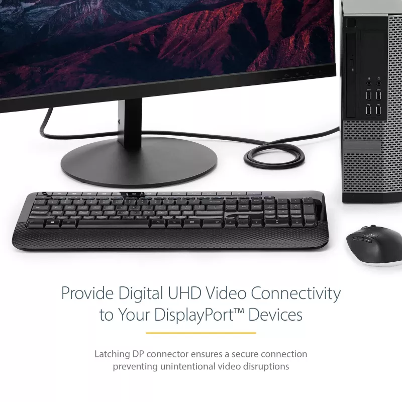 StarTech.com 3m (10ft) DisplayPort 1.2 laidas – 4K x 2K Ultra HD VESA sertifikuotas DisplayPort laidas – DP į DP laidas monitoriui – DP vaizdo/ekrano laidas – užsifiksuojančios DP jungtys