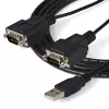 StarTech.com 6ft (1.8m) 2-Port FTDI USB to Serial RS232 Adapter kabelis with COM Retention, USB to RS232 Adapter - TAA