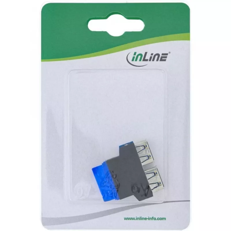 InLine USB 3.0 adapteris vidinis 2x USB A moteriška jungtis prie pagrindinės plokštės antraštės
