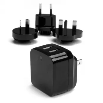 StarTech.com dviejų prievadų USB sieninis įkroviklis - tarptautinėms kelionėms - 17W/3,4A - juodas