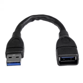 StarTech.com USB 3.0 A-to-A ilginamasis kabelis - 6 col., juodas, 0,152 m, USB A, USB A, USB 3.2 Gen 1 (3.1 Gen 1), 5 Gbit/s, juodas