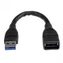 StarTech.com USB 3.0 A-to-A ilginamasis kabelis - 6 col., juodas, 0,152 m, USB A, USB A, USB 3.2 Gen 1 (3.1 Gen 1), 5 Gbit/s, juodas