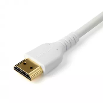 StarTech.com 6 pėdų (2 m) plonas HDMI 2.0 kabelis, lankstus, Premium sertifikuotas HDMI laidas su Ethernet, UHD 4K 60Hz HDR10, patvari aramido pluošto konstrukcija su TPE apvalkalu, baltas