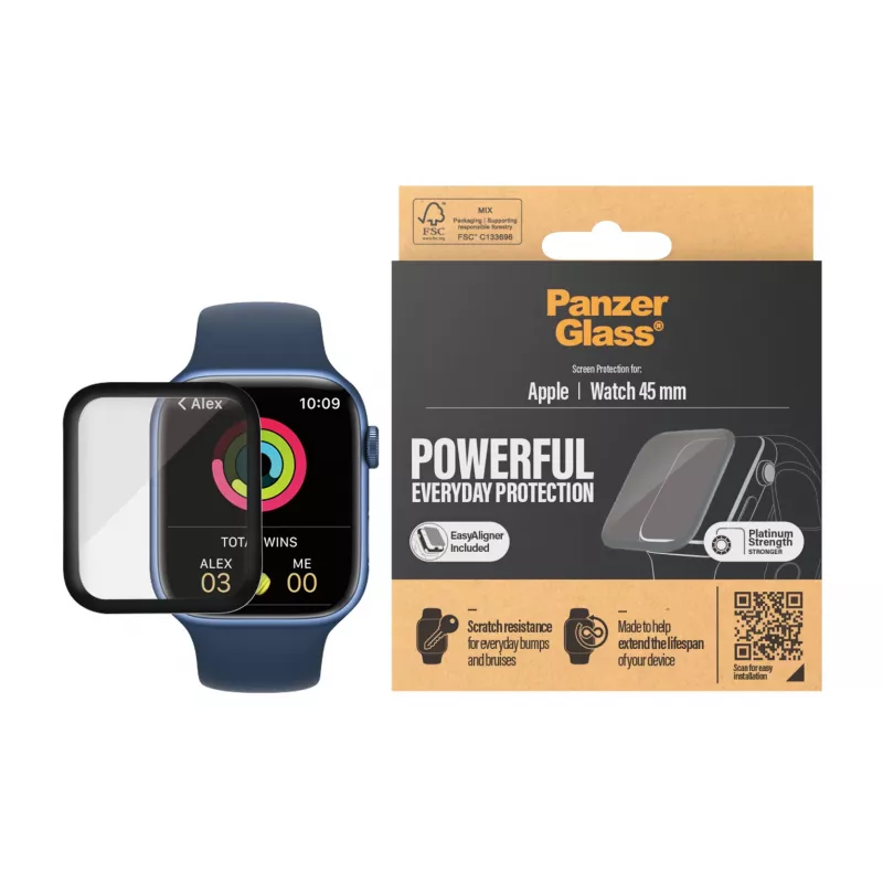 „PanzerGlass®“ ekrano apsauginis stiklas, skirtas „Apple Watch Series 9 | 8 | 7 | 45 mm“