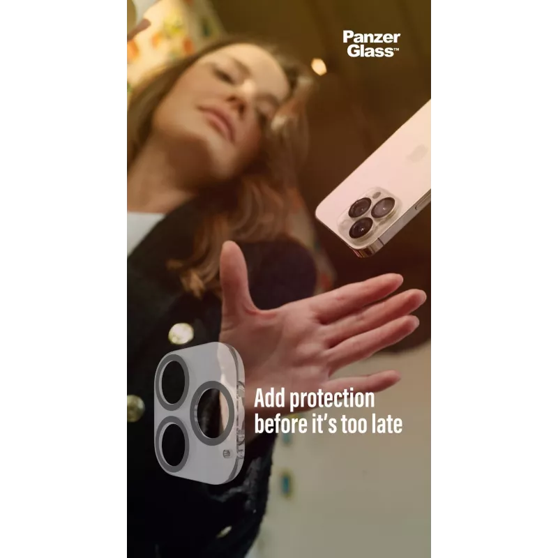 Fotoaparato objektyvo apsauginis stiklas PanzerGlass, skirtas Apple iPhone 13 / 13 Mini — grūdintas stiklas, atsparus įbrėžimams ir smūgiams, skaidrus