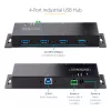 StarTech.com 4 prievadų pramoninis USB 3.0 5 Gbps šakotuvas, patikimas USB šakotuvas su ESD apsauga, DIN/sienos/stalo montavimo USB-A šakotuvas, USB plėtiklis su fiksuojamais prievadais, tvirtas – TAA