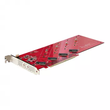 StarTech.com Quad M.2 PCIe adapterio kortelė, PCIe x16 į Quad NVMe arba AHCI M.2 SSD diskus, PCI Express 4.0, 7.8GBps vienam diskui, reikalinga bifurkacija, suderinama su Windows/Linux