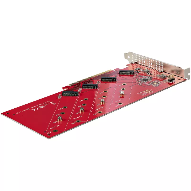 StarTech.com Quad M.2 PCIe adapterio kortelė, PCIe x16 į Quad NVMe arba AHCI M.2 SSD diskus, PCI Express 4.0, 7.8GBps vienam diskui, reikalinga bifurkacija, suderinama su Windows/Linux