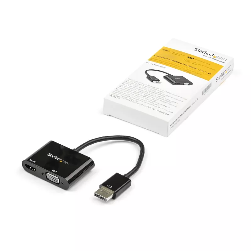 “StarTech.com” DisplayPort į HDMI VGA adapteris - DisplayPort 1.2 HBR2 į HDMI 2.0 (4K 60Hz) arba VGA 1080p keitiklio adapteris - DP į HDMI arba VGA monitoriaus adapteris - skaitmeninis vaizdo ekrano adapteris