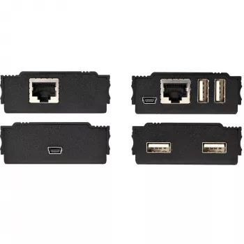 „StarTech.com“ 4 prievadų USB 2.0 ilginimo šakotuvas per vieną CAT5e/CAT6 Ethernet kabelį (RJ45) – 330 pėdų (100 m) – USB ilginimo šakotuvo adapterio rinkinys – metalinis korpusas – maitinamas išoriniu maitinimo šaltiniu – 480 Mb/s