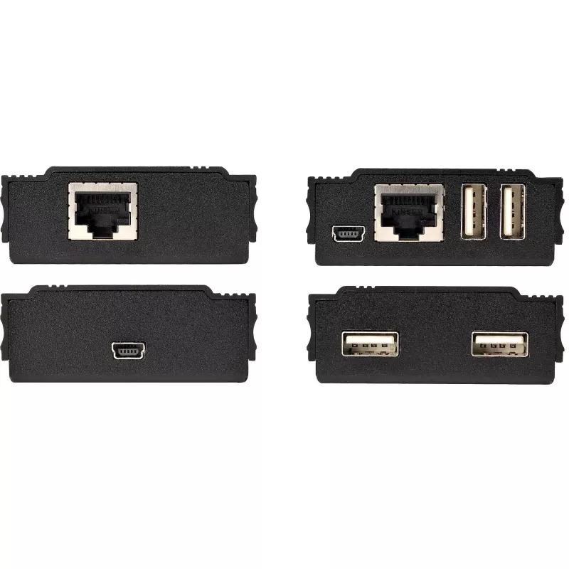 „StarTech.com“ 4 prievadų USB 2.0 ilginimo šakotuvas per vieną CAT5e/CAT6 Ethernet kabelį (RJ45) – 330 pėdų (100 m) – USB ilginimo šakotuvo adapterio rinkinys – metalinis korpusas – maitinamas išoriniu maitinimo šaltiniu – 480 Mb/s