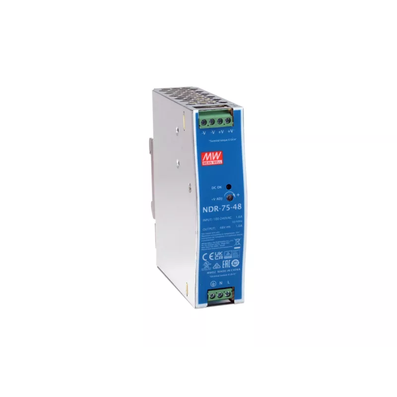 LevelOne 48 V DC pramoninis maitinimo šaltinis, 75 W, DIN bėgelis, -20 ~ +70 °C