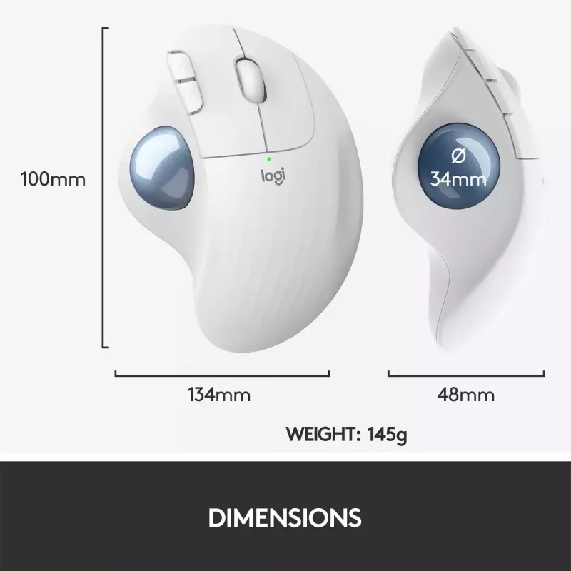 pelė Logitech ERGO M575 Wireless Trackball RF Wireless + Bluetooth
