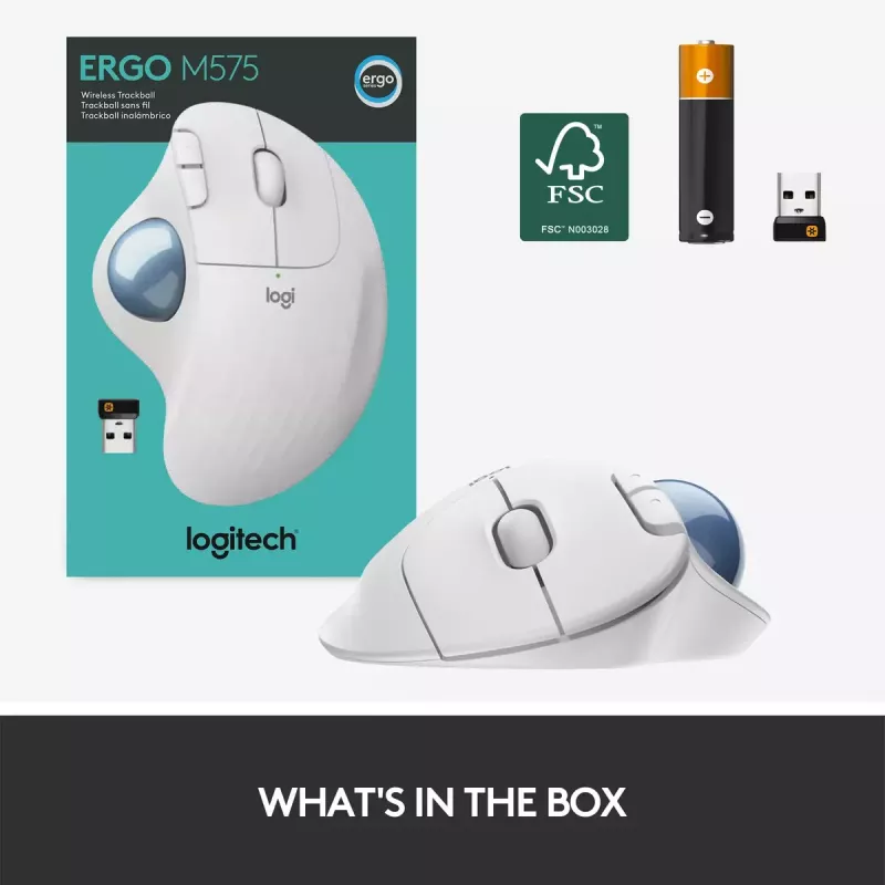 pelė Logitech ERGO M575 Wireless Trackball RF Wireless + Bluetooth