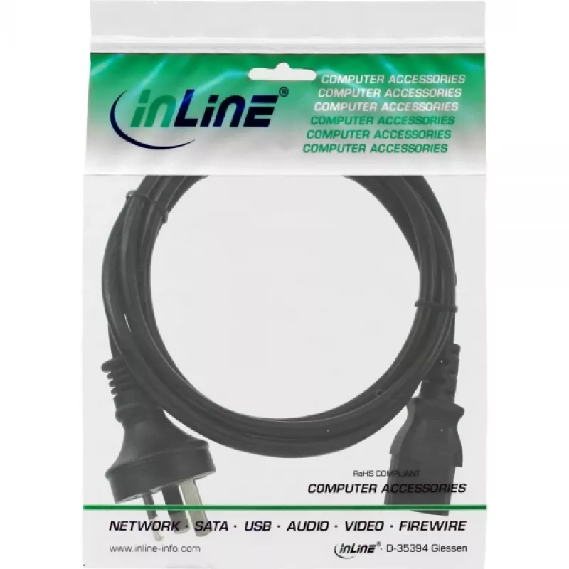 InLine maitinimo laidas, Australija į 3 kontaktų IEC C13 patinas, 1,8 m