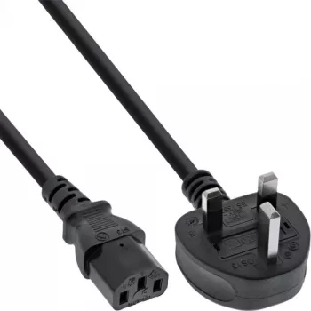 InLine maitinimo laidas Anglija kištukas / 3 kontaktų IEC C13 kištukas, 1,8 m