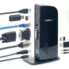 StarTech.com dvigubo monitoriaus USB 3.0 prijungimo stotelė su HDMI - DVI - 6 USB prievadais~Dvigubo monitoriaus USB 3.0 nešiojamojo kompiuterio prijungimo stotelė su HDMI ir DVI/VGA, 6x USB-A šakotuvu, GbE, garsu, universali Type-A stotelė – Windows/macOS/ChromeOS