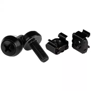 StarTech.com M6 x 12mm – varžtai ir narvelinės veržlės – 50 vnt. pakuotė, juoda