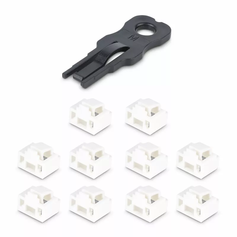 StarTech.com RJ45 prievadų užraktai - 10 vnt. su apsauginiu raktu, užrakinami RJ45 prievadų blokatoriai/dulkių dangteliai, daugkartiniai Ethernet/LAN prievadų apsaugai, įsegami RJ45 dulkių blokatoriai serveriams/komutatoriams/sieninėms rozetėms