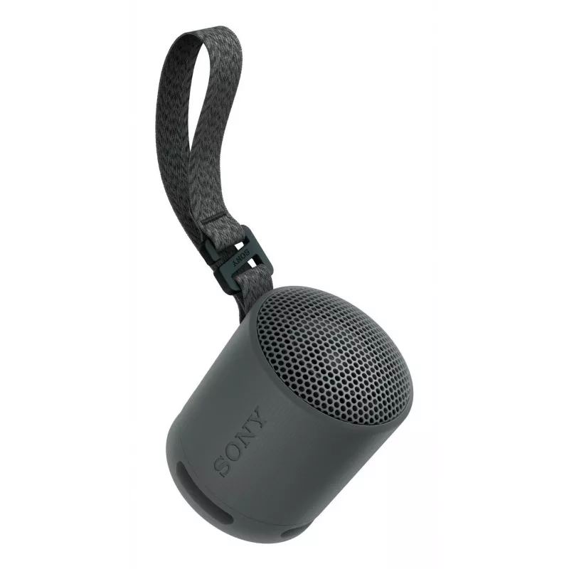 Sony SRS-XB100 - belaidis Bluetooth nešiojamas garsiakalbis, patvarus IP67 atsparus vandeniui ir dulkėms, 16 val. baterija, ekologiškas, skirtas kelionėms ir lauke, juodos spalvos