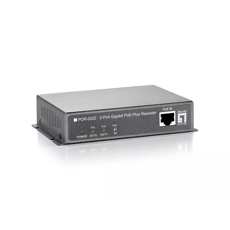 LevelOne Gigabit PoE kartotuvas, kaskaduojamas, 2 PoE išėjimai