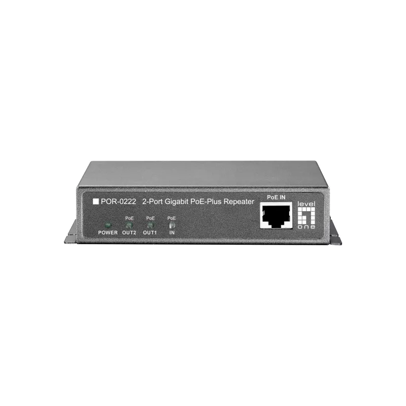 LevelOne Gigabit PoE kartotuvas, kaskaduojamas, 2 PoE išėjimai