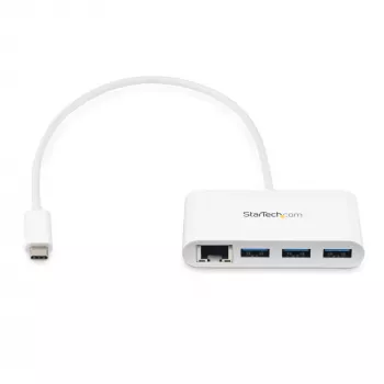 “StarTech.com” 3 prievadų USB-C šakotuvas su Gigabit Ethernet – USB-C į 3x USB-A – USB 3.0 šakotuvas – baltas~3 prievadų USB-C šakotuvas su Gigabit Ethernet – USB-C į 3x USB-A – USB 3.0 šakotuvas – 5 Gbps – baltas