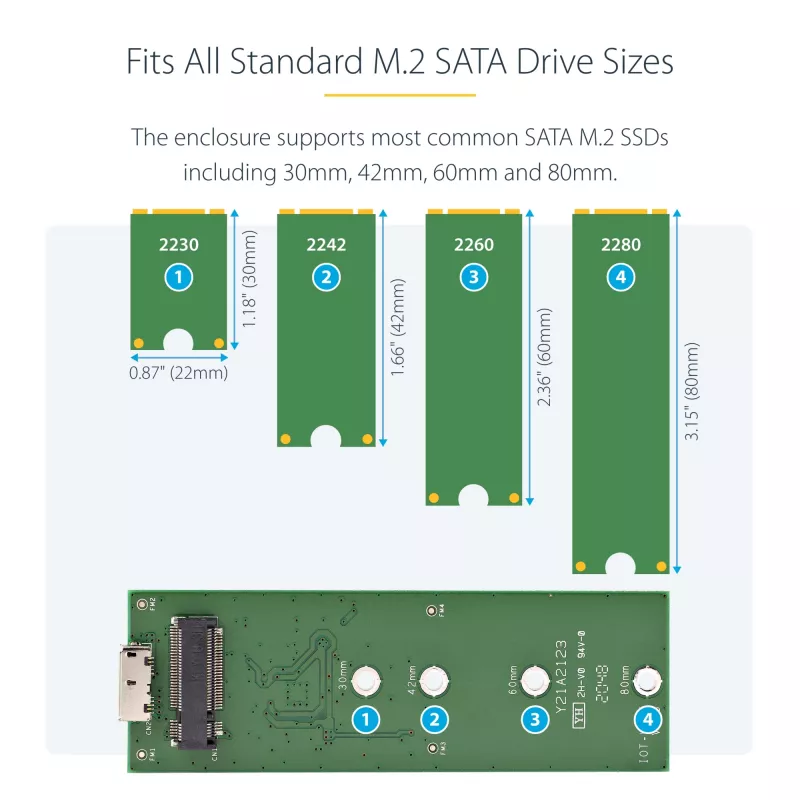 StarTech.com M.2 SSD dėklas M.2 SATA SSD diskams - USB 3.0 (5 Gbps) su UASP