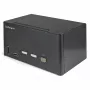 StarTech.com 2 prievadų trigubo monitoriaus DisplayPort KVM jungiklis - 4K 60Hz UHD HDR - Staliniam kompiuteriui skirtas DP 1.2 KVM su 2 prievadų USB 3.0 šakotuvu (5Gbps) ir 4x USB 2.0 HID prievadais, garsas - Karštųjų klavišų perjungimas - TAA