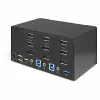 StarTech.com 2 prievadų trigubo monitoriaus DisplayPort KVM jungiklis - 4K 60Hz UHD HDR - Staliniam kompiuteriui skirtas DP 1.2 KVM su 2 prievadų USB 3.0 šakotuvu (5Gbps) ir 4x USB 2.0 HID prievadais, garsas - Karštųjų klavišų perjungimas - TAA