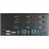 StarTech.com 2 prievadų trigubo monitoriaus DisplayPort KVM jungiklis - 4K 60Hz UHD HDR - Staliniam kompiuteriui skirtas DP 1.2 KVM su 2 prievadų USB 3.0 šakotuvu (5Gbps) ir 4x USB 2.0 HID prievadais, garsas - Karštųjų klavišų perjungimas - TAA